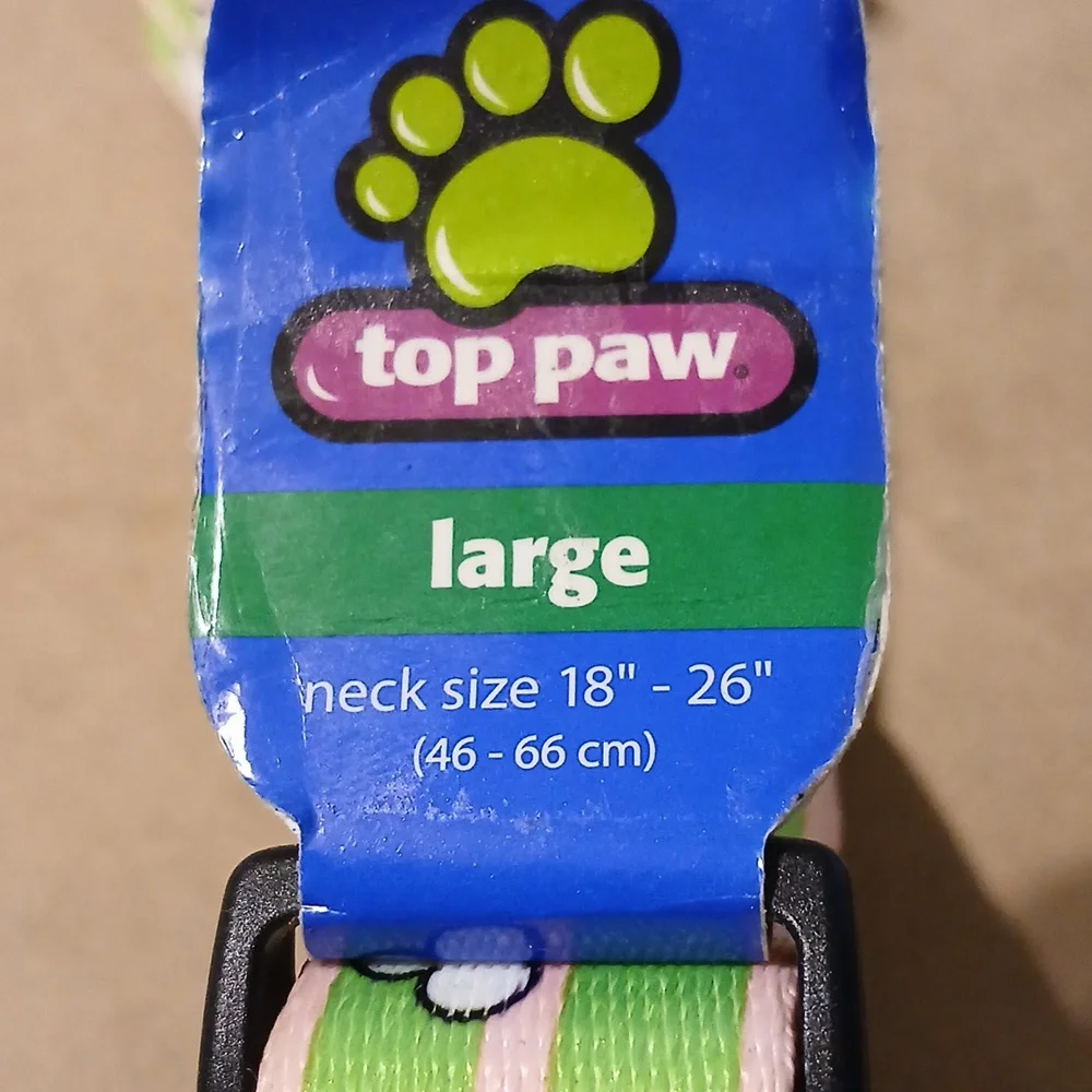 NWT Top Paw Dog Bone Print Collar L